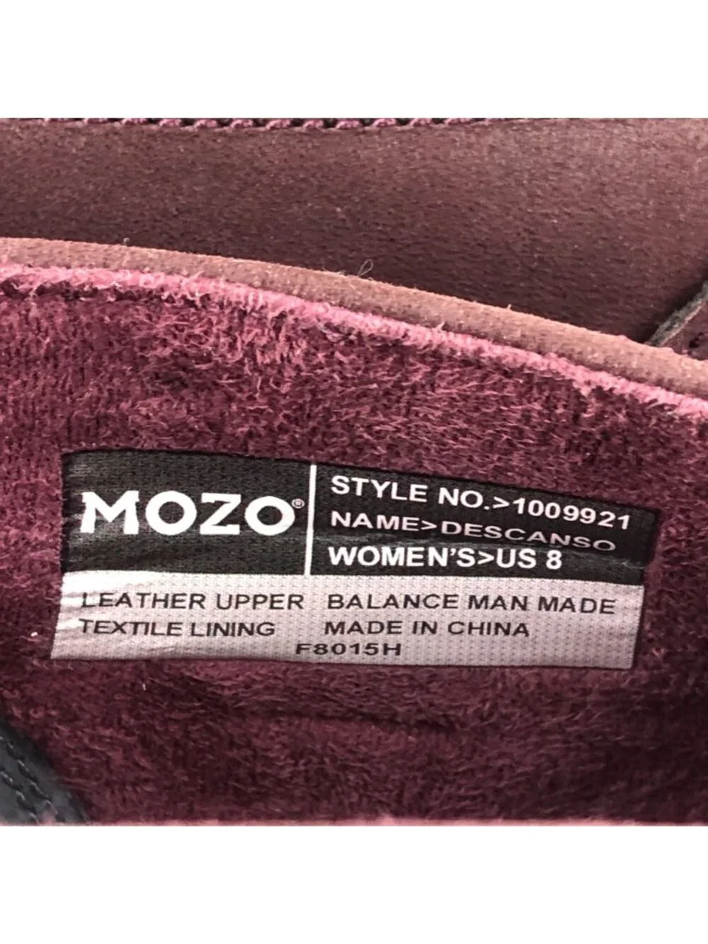 Mozo NWOT Women's Size 8 Descanso Purple Red Leather Wedge Heel Ankle Booties